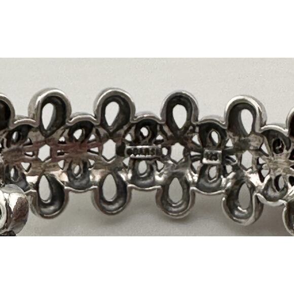 Vintage BARSE Silver Cuff Bracelet Floral Weave Design 44 grams 925 - Picture 5 of 10